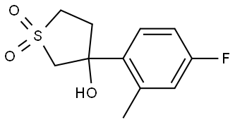 Thiophene-3-ol, 3-(4-fluoro-2-methylphenyl)tetrahydro-, 1,1-dioxide Structure