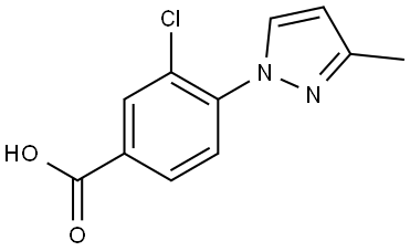 3-chloro-4-(3-methyl-1H-pyrazol-1-yl)benzoic acid Structure