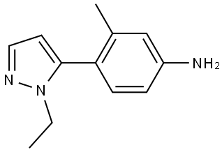 4-(1-Ethyl-1H-pyrazol-5-yl)-3-methylbenzenamine Structure