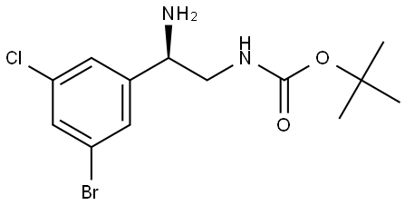 tert-butyl N-[(2R)-2-amino-2-(3-bromo-5-chlorophenyl)ethyl]carbamate Structure