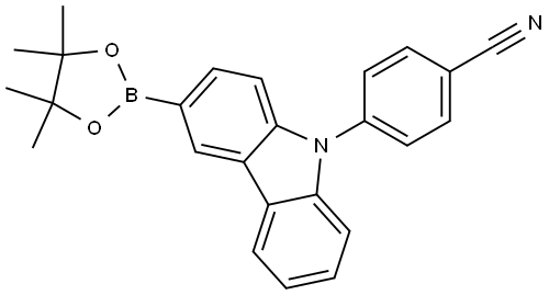 Benzonitrile, 4-[3-(4,4,5,5-tetramethyl-1,3,2-dioxaborolan-2-yl)-9H-carbazol-9-yl]- Structure