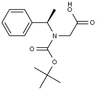 2-[tert-butoxycarbonyl-[(1R)-1-phenylethyl]amino]acetic acid Structure