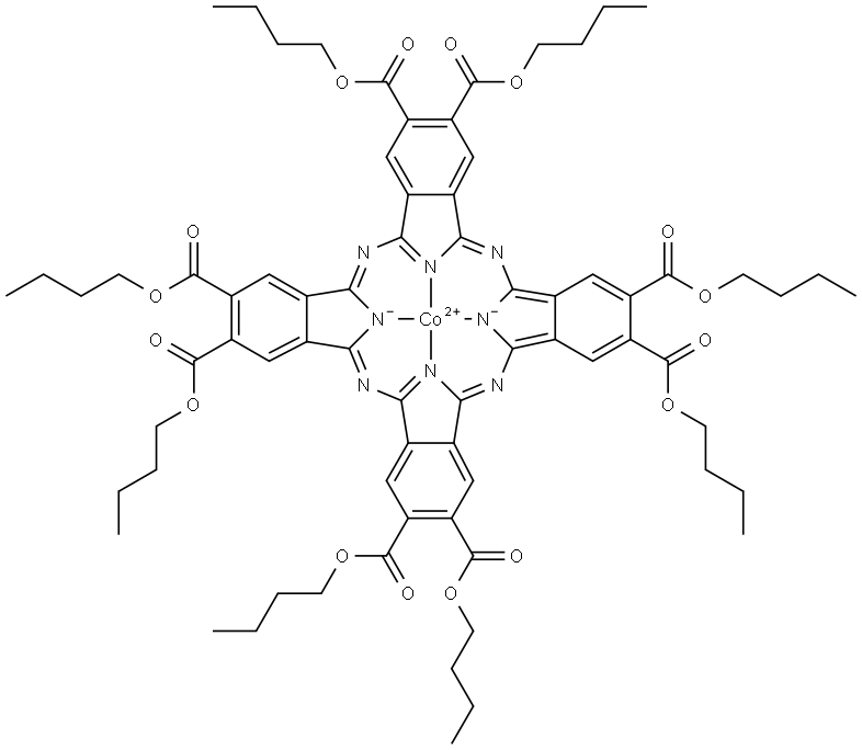 Cobalt, [2,3,9,10,16,17,23,24-octabutyl 29H,31H-phthalocyanine-2,3,9,10,16,17,23,24-octacarboxylato(2-)-κN29,κN30,κN31,κN32]-, (SP-4-1)- Structure