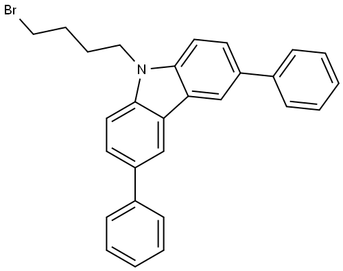 9-(4-bromobutyl)-3,6-diphenyl-9H-carbazole Structure