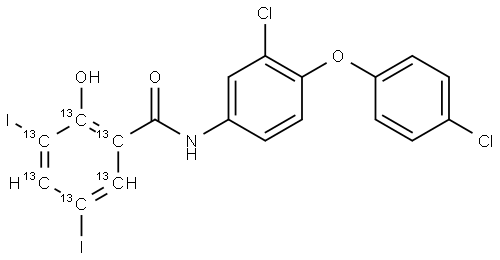 Rafoxanide-13C6 Structure