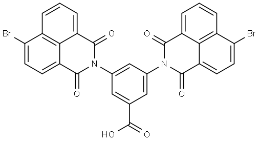 3,5-bis(6-bromo-1,3-dioxo-1H-benzo[de]isoquinolin-2(3H)-yl)benzoic acid 구조식 이미지