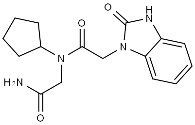 1H-Benzimidazole-1-acetamide, N-(2-amino-2-oxoethyl)-N-cyclopentyl-2,3-dihydro-2-oxo- Structure