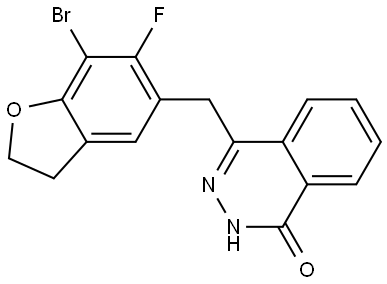 4-[(7-Bromo-6-fluoro-2,3-dihydro-5-benzofuranyl)methyl]-1(2H)-phthalazinone Structure