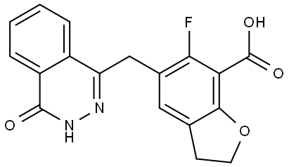 6-fluoro-5-((4-oxo-3,4-dihydrophthalazin-1-yl)methyl)-2,3-dihydrobenzofuran-7-carboxylic acid Structure