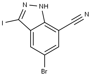 5-Bromo-3-iodo-1H-indazole-7-carbonitrile Structure