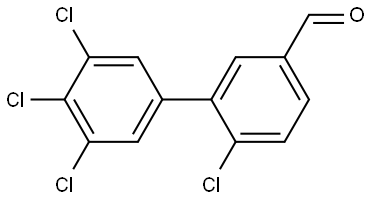 3',4',5',6-Tetrachloro[1,1'-biphenyl]-3-carboxaldehyde 구조식 이미지