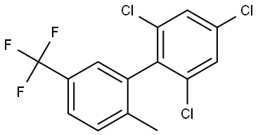 2,4,6-Trichloro-2'-methyl-5'-(trifluoromethyl)-1,1'-biphenyl Structure