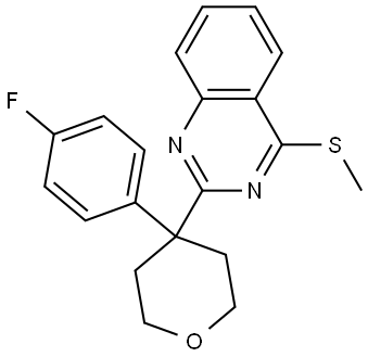 2-(4-(4-fluorophenyl)tetrahydro-2H-pyran-4-yl)-4-(methylthio)quinazoline Structure