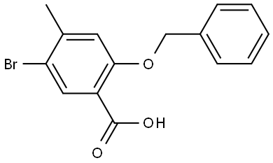 5-Bromo-4-methyl-2-(phenylmethoxy)benzoic acid Structure