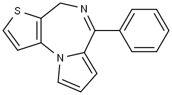 4-Phenyl-6H-pyrrolo<1,2-a>thieno<2,3-f><1,4>diazepine 구조식 이미지