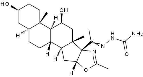 5'βH-5α-Pregnano[17,16-d]oxazol-20-one, 3β,11β-dihydroxy-2'-methyl-, semicarbazone (8CI) Structure