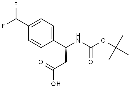 (S)-3-((tert-Butoxycarbonyl)amino)-3-(4-(difluoromethyl)phenyl)propanoic acid Structure