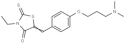 4-Thiazolidinone, 5-[[4-[3-(dimethylamino)propoxy]phenyl]methylene]-3-ethyl-2-thioxo- Structure