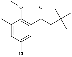1-(5-Chloro-2-methoxy-3-methylphenyl)-3,3-dimethyl-1-butanone 구조식 이미지
