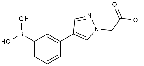 1H-Pyrazole-1-acetic acid, 4-(3-boronophenyl)- 구조식 이미지