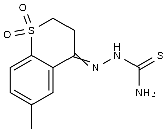 (E)-2-(6-methyl-1,1-dioxidothiochroman-4-ylidene)hydrazine-1-carbothioamide Structure