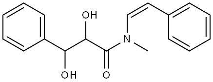 Benzenepropanamide, α,β-dihydroxy-N-methyl-N-[(1Z)-2-phenylethenyl]-, (-)- Structure