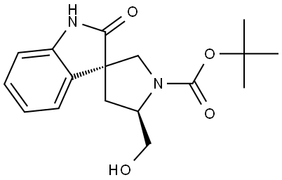 tert-butyl (3S,5'R)-5'-(hydroxymethyl)-2-oxospiro[indoline-3,3'-pyrrolidine]-1'-carboxylate Structure