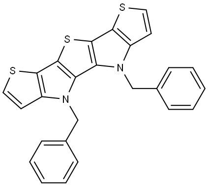 Dithieno[2,3-d:2′,3′-d′]thieno[3,2-b:4,5-b′]dipyrrole, 4,5-dihydro-4,5-bis(phenylmethyl)- Structure