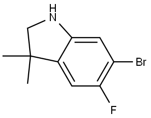 1H-Indole, 6-bromo-5-fluoro-2,3-dihydro-3,3-dimethyl- Structure