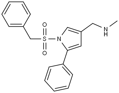 1-(1-(benzylsulfonyl)-5-phenyl-1H-pyrrol-3-yl)-N-methylmethanamine Structure