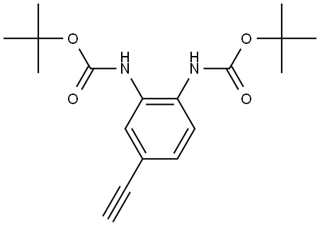 Carbamic acid, N,N'-(4-ethynyl-1,2-phenylene)bis-, C,C'-bis(1,1-dimethylethyl) ester Structure