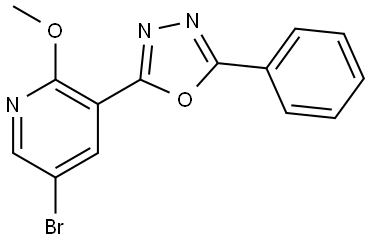 5-Bromo-2-methoxy-3-(5-phenyl-1,3,4-oxadiazol-2-yl)pyridine 구조식 이미지