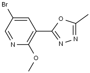 5-Bromo-2-methoxy-3-(5-methyl-1,3,4-oxadiazol-2-yl)pyridine Structure