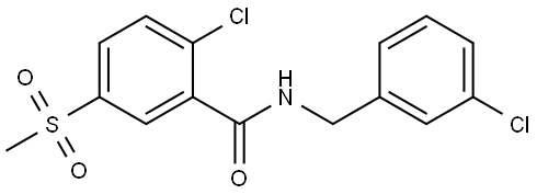 2-Chloro-N-[(3-chlorophenyl)methyl]-5-(methylsulfonyl)benzamide Structure