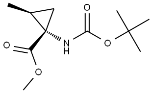 methyl (1S,2S)-1-{[(tert-butoxy)carbonyl]amino}-2-methylcyclopropane-1-carboxylate Structure