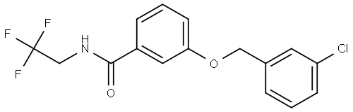 3-[(3-Chlorophenyl)methoxy]-N-(2,2,2-trifluoroethyl)benzamide Structure