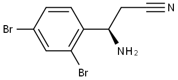 (3R)-3-AMINO-3-(2,4-DIBROMOPHENYL)PROPANENITRILE Structure