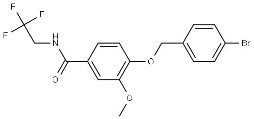 4-[(4-Bromophenyl)methoxy]-3-methoxy-N-(2,2,2-trifluoroethyl)benzamide Structure