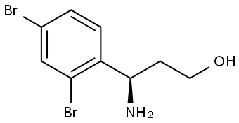 (3R)-3-AMINO-3-(2,4-DIBROMOPHENYL)PROPAN-1-OL Structure