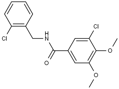 3-Chloro-N-[(2-chlorophenyl)methyl]-4,5-dimethoxybenzamide Structure