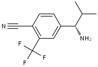 (S)-4-(1-amino-2-methylpropyl)-2-(trifluoromethyl)benzonitrile Structure