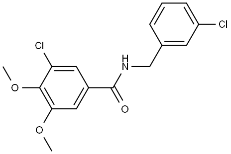 3-Chloro-N-[(3-chlorophenyl)methyl]-4,5-dimethoxybenzamide Structure