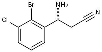 (3R)-3-AMINO-3-(2-BROMO-3-CHLOROPHENYL)PROPANENITRILE Structure