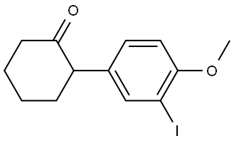 2-(3-iodo-4-methoxyphenyl)cyclohexan-1-one 구조식 이미지