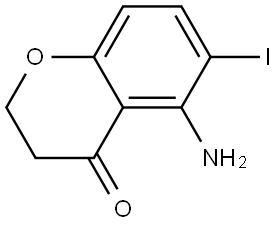 7-amino-6-iodo-3,4-dihydro-2H-1-benzopyran-4-one Structure