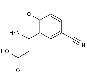 3-AMINO-3-(3-CYANO-6-METHOXYPHENYL)PROPANOIC ACID Structure