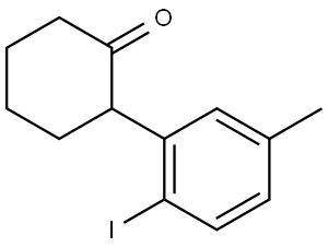 2-(2-iodo-5-methylphenyl)cyclohexan-1-one 구조식 이미지