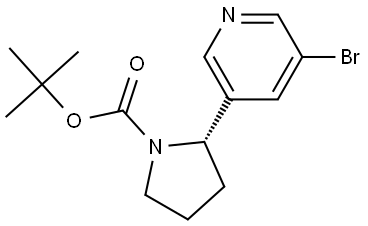 (2S)-2-(5-Bromo-pyridin-3-yl)-pyrrolidine-1-carboxylic acid tert-butyl ester Structure