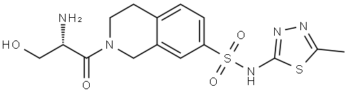 7-Isoquinolinesulfonamide, 2-[(2S)-2-amino-3-hydroxy-1-oxopropyl]-1,2,3,4-tetrahydro-N-(5-methyl-1,3,4-thiadiazol-2-yl)- Structure