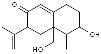 2(3H)-Naphthalenone, 4,4a,5,6,7,8-hexahydro-6-hydroxy-4a-(hydroxymethyl)-5-methyl-3-(1-methylethenyl)- Structure